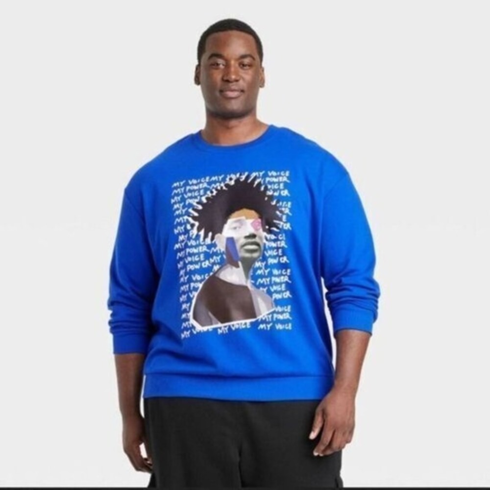My Voice, My Power Royal Blue Graphic Pullover Sweatshirt Blue size‎ XXL